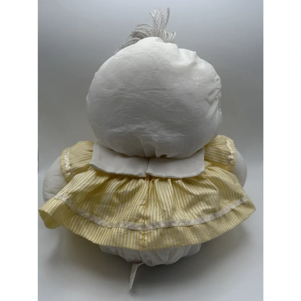 Vintage Fisher Price Puffalump Duck Yellow White Sailor Dress Plush Toy 1987